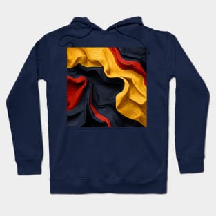 Bold Yellow and Black Wave Artwork Hoodie